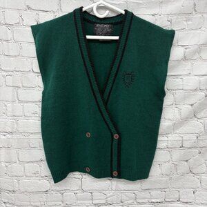 Vintage Green V-Neck Newcomer Gilet Vest Sleeveless Cardigan